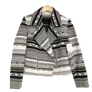 FIFTEEN TWENTY Moto Jacket Black White Fall Navajo Print Boho Bohemian Small NWT